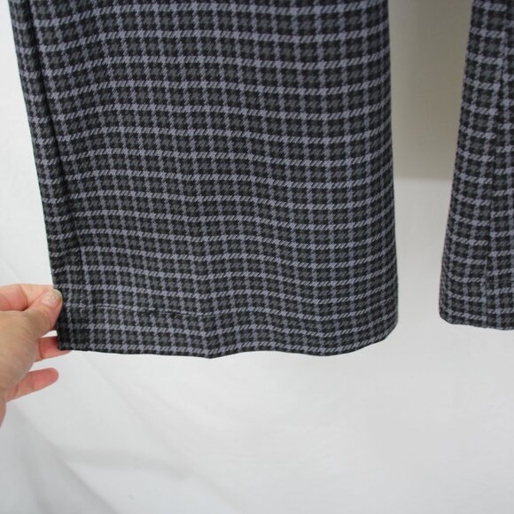Free People Women's Jana Flare Trouser Pants Houndstooth Plaid Black Gray Sz 6 - Picture 4 of 14